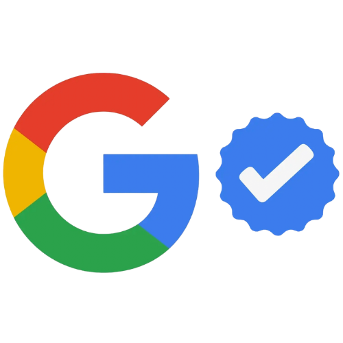Google logo with a blue badge and white check mark indicating verification or approval of The Other Side Movers