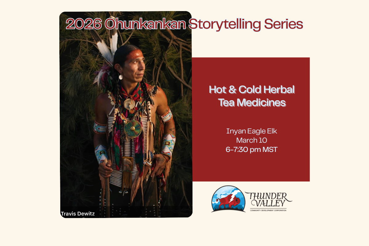 Flyer featuring Inyan Eagle Elk showing the time and topic of his March 10 teaching.