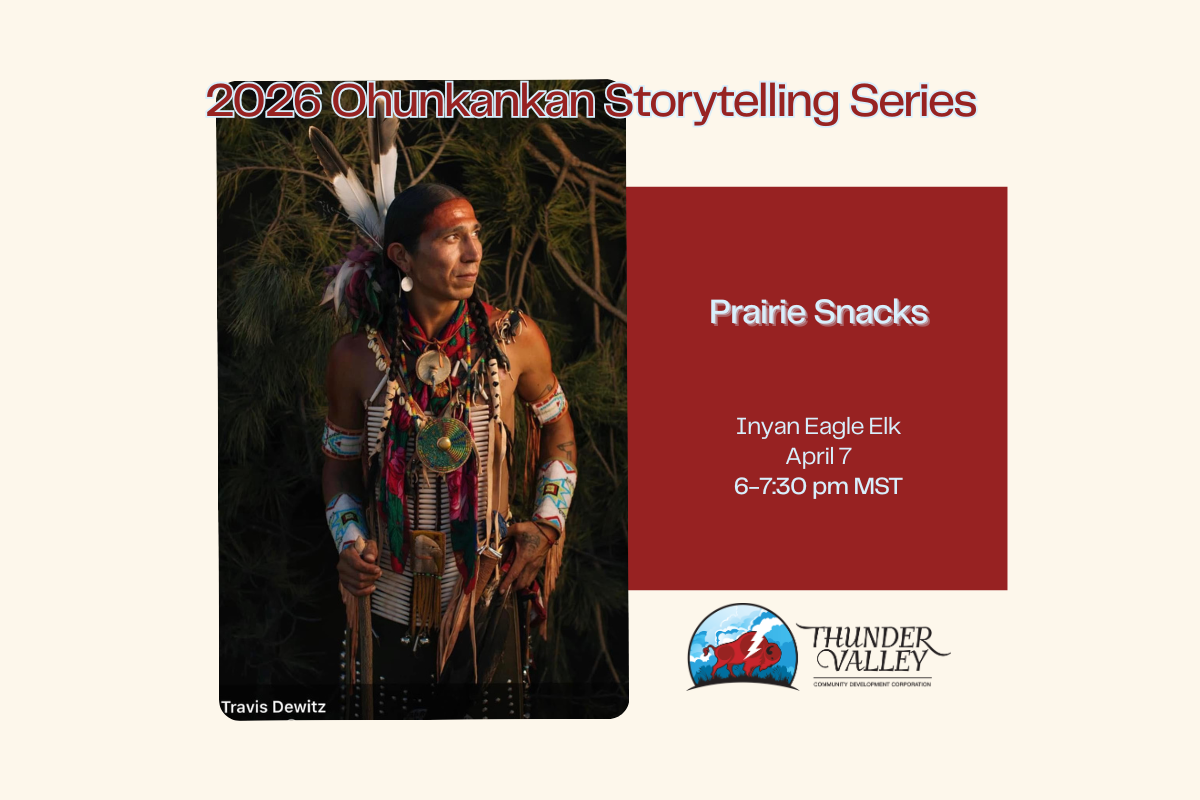 Flyer featuring Inyan Eagle Elk and introducing his upcoming topic and time