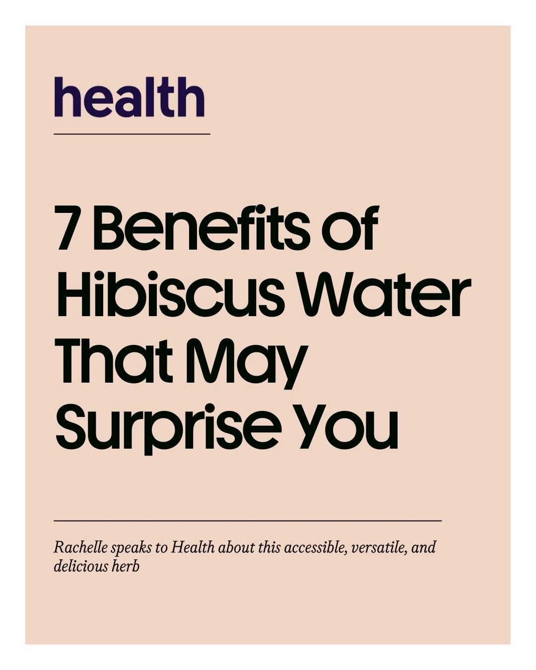 7 Benefits of Hibiscus Water That May Surprise You 🌺✨Rachelle speaks to @health about this accessible, versatile, and delicious herb, link in bio to read the full article.

&bull;

#herbalism #modernherbalism
#hibiscus #plantallies #plantmedicine