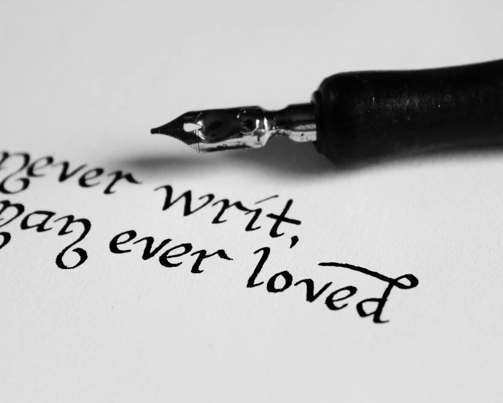 poetic verse with ink pen
