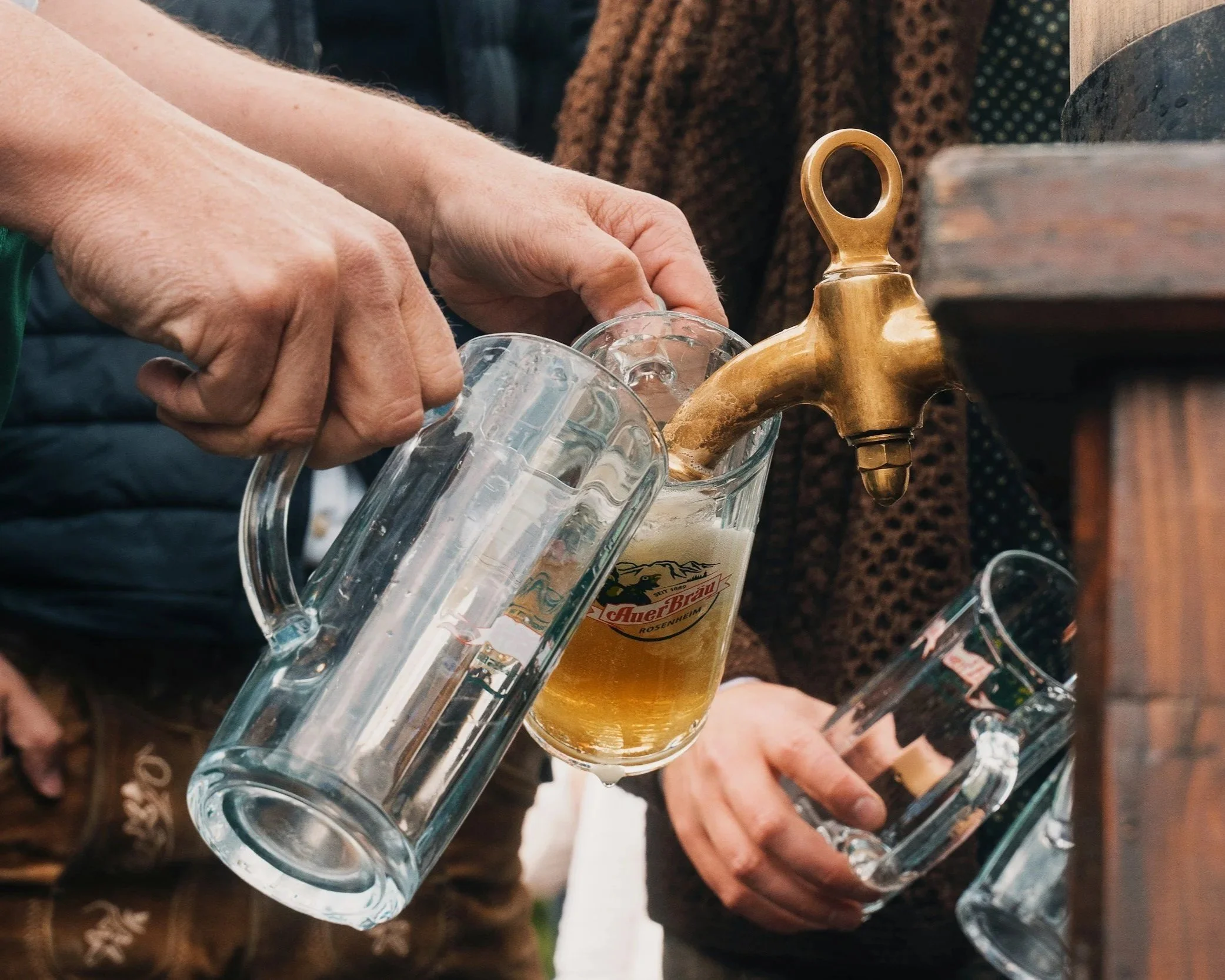 Beer from taps at a traditional oktoberfest celebration in Lake George.