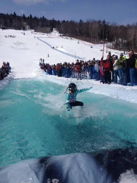 Pond skimming at West Mountains Slush Cup