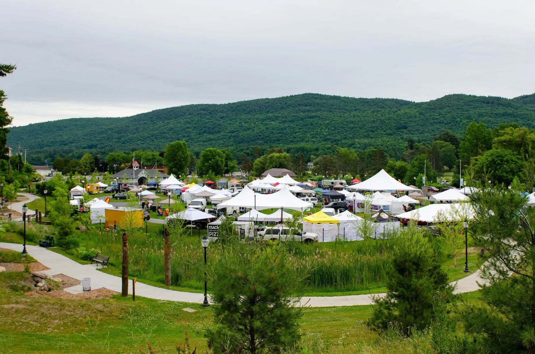 Tents at the Food and Wine Festival.