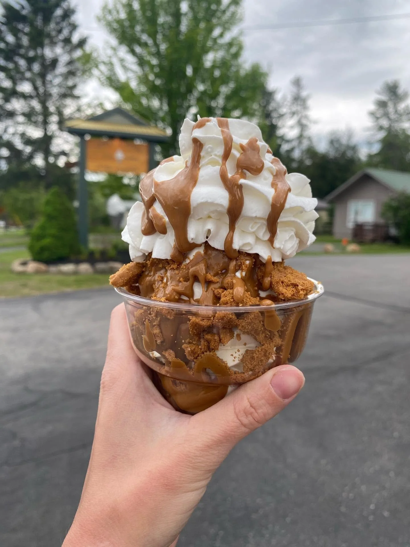 Ice cream sundae hand-crafted at Speculator creamery.