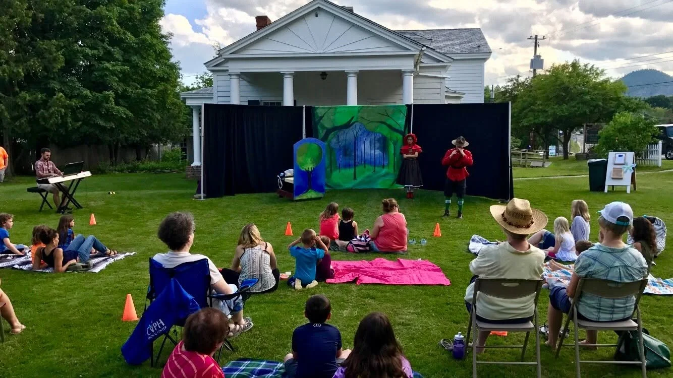 Performance on the lawn at Elizabethtown Social Center in the Adirondacks.