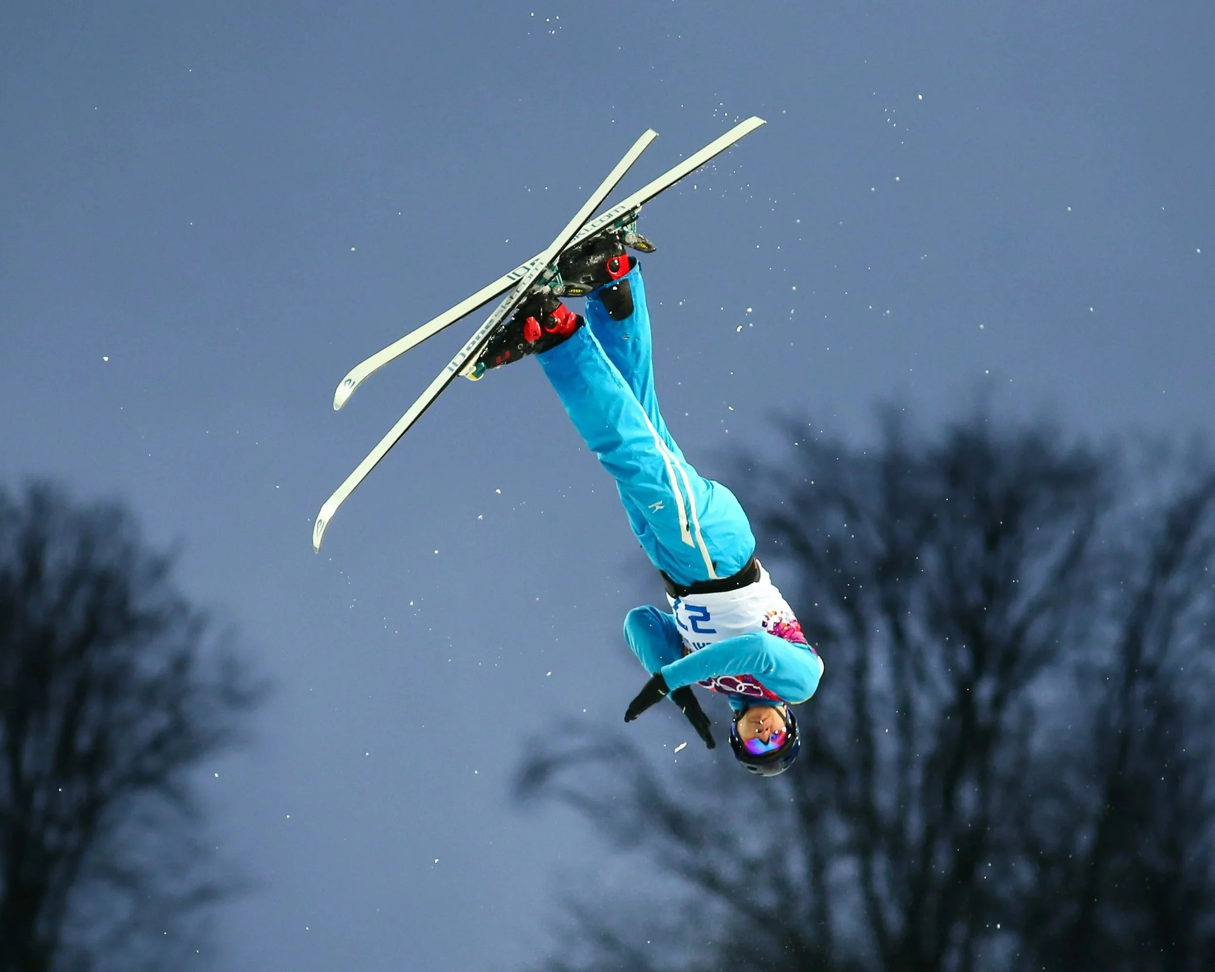 Freestyle aerials ski jumper in Lake Placid.