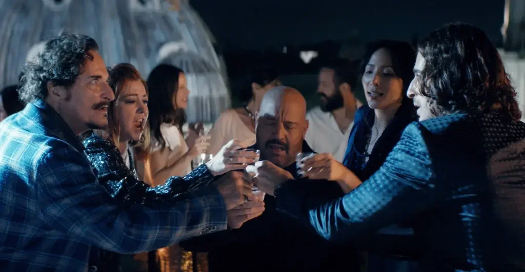 Cast of the movie Solo Mio at the Indian Lake Theater.