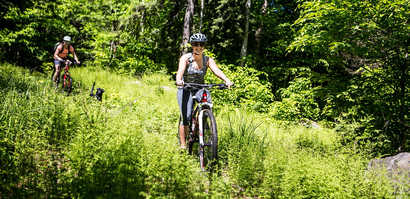 Mountain bikers outside of Inlet, NY, in the Adirondacks.