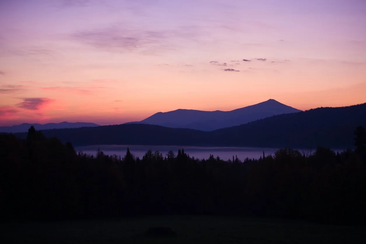 Dawn breaking over Whiteface Mountain in the Adirondacks.
