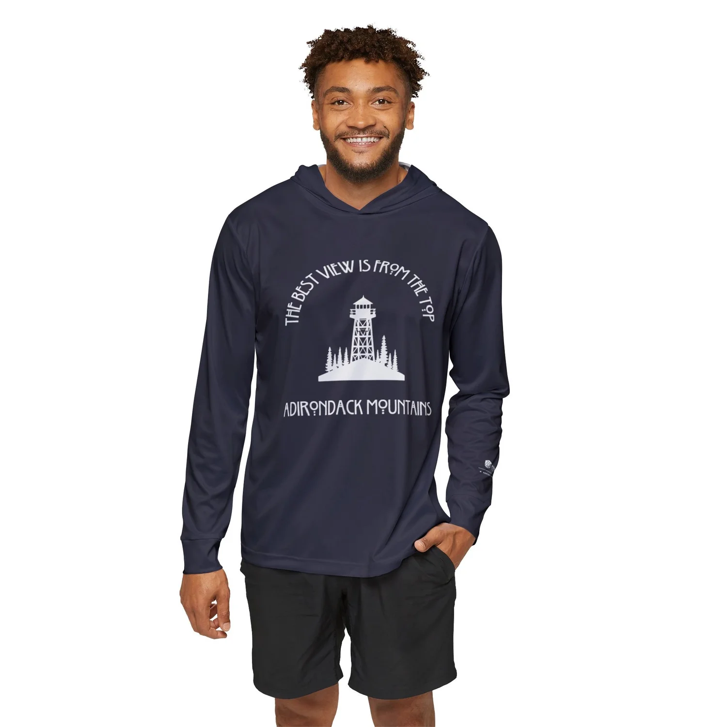 Amly City ダークブルー パーカー Firetower | Performance Hoodie | Things to Do in the Adirondacks