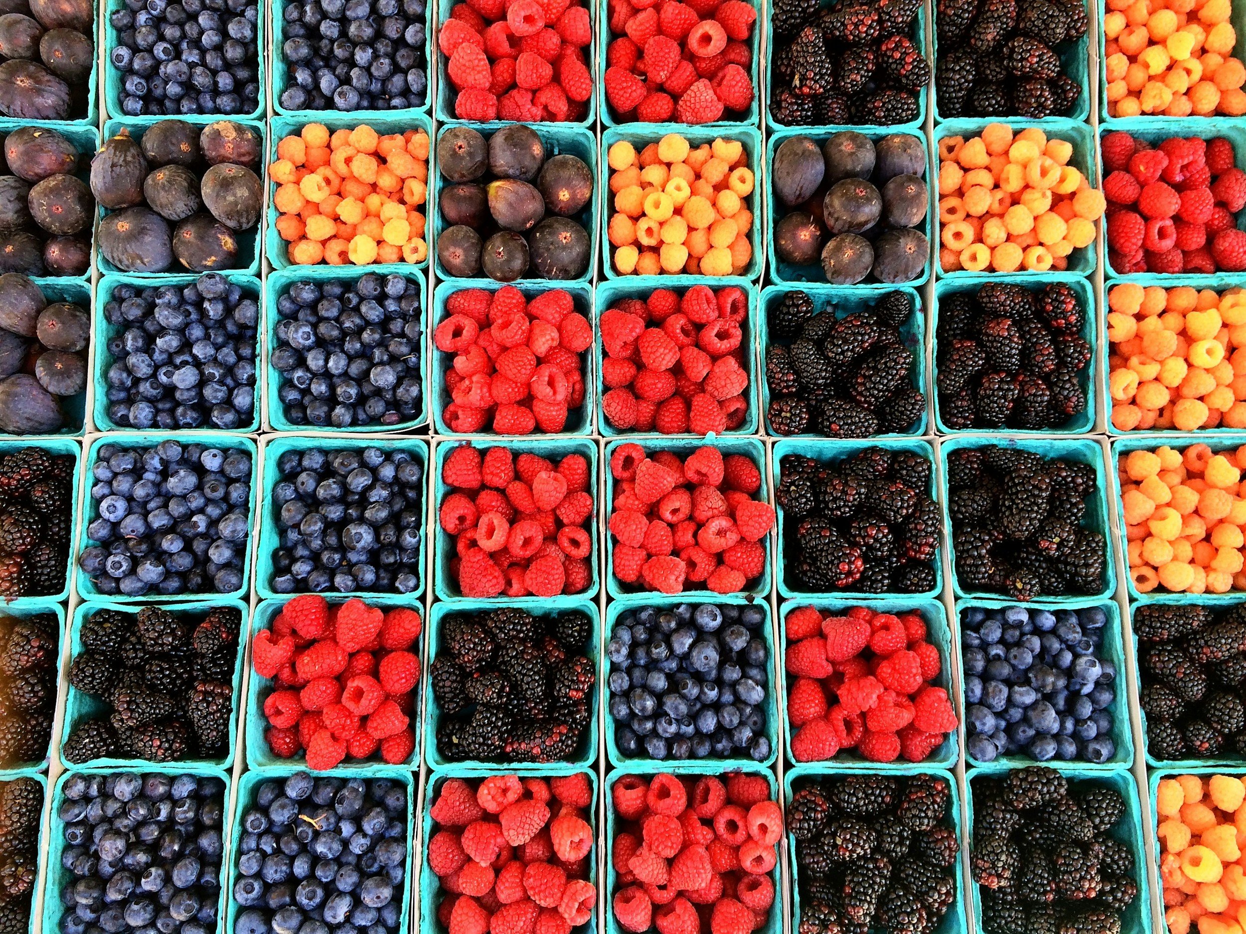 Fresh berries at the Warrensburgh farmers market