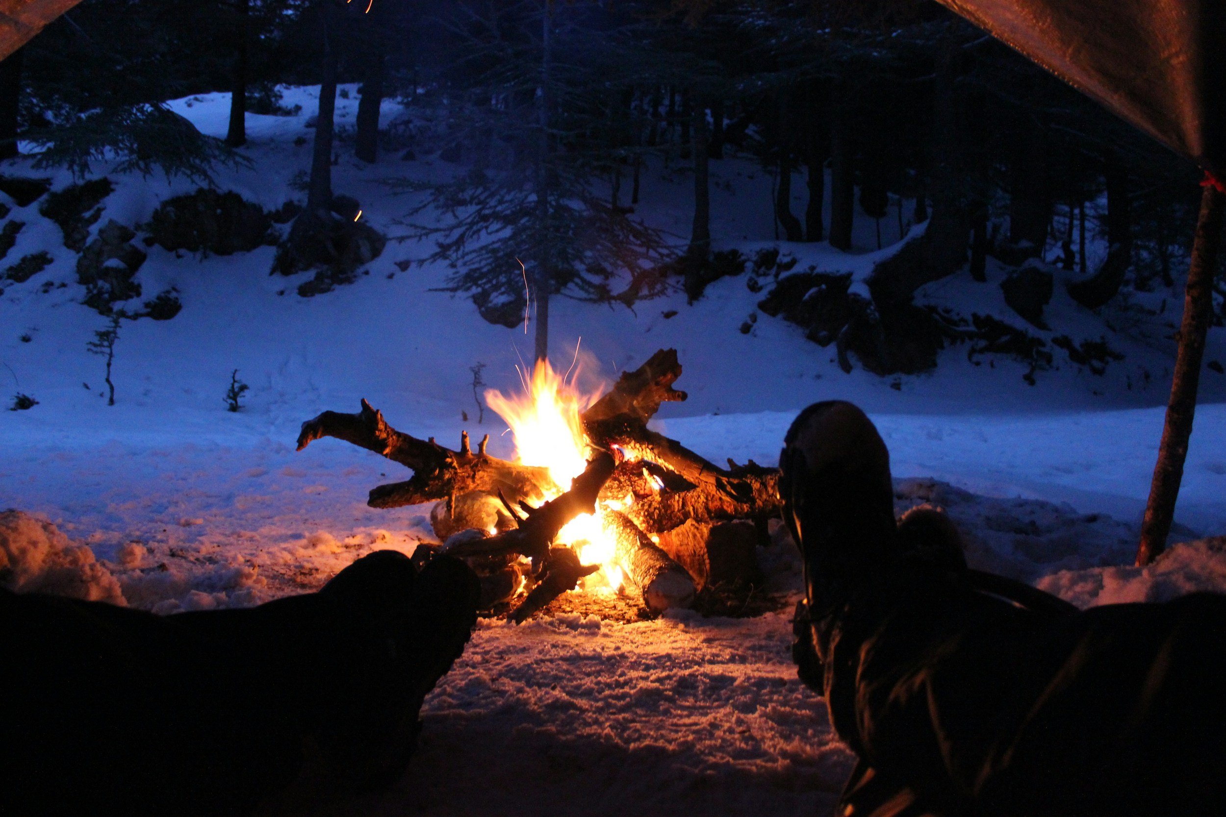 Image of winter bonfire.