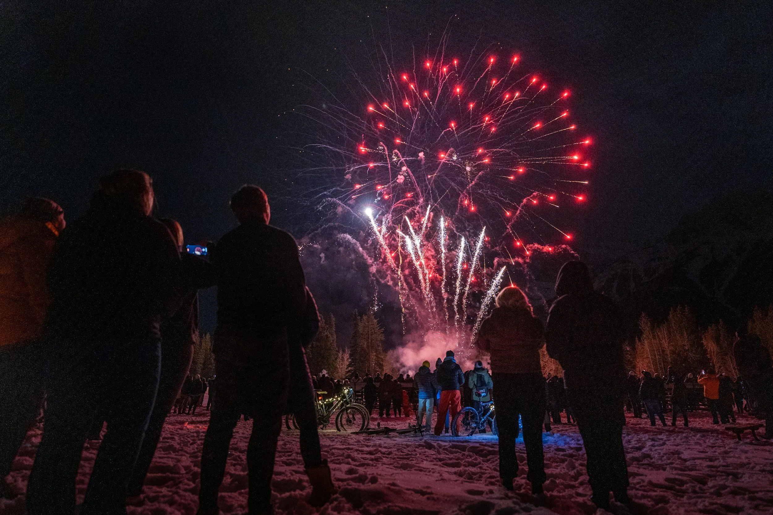 Winter carnival fireworks celebration like those in Long Lake.