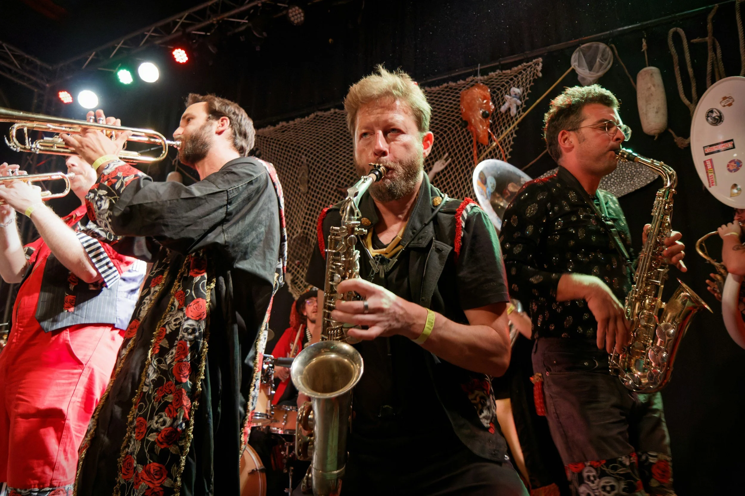 German polka band performing during traditional Fasching carnival events.