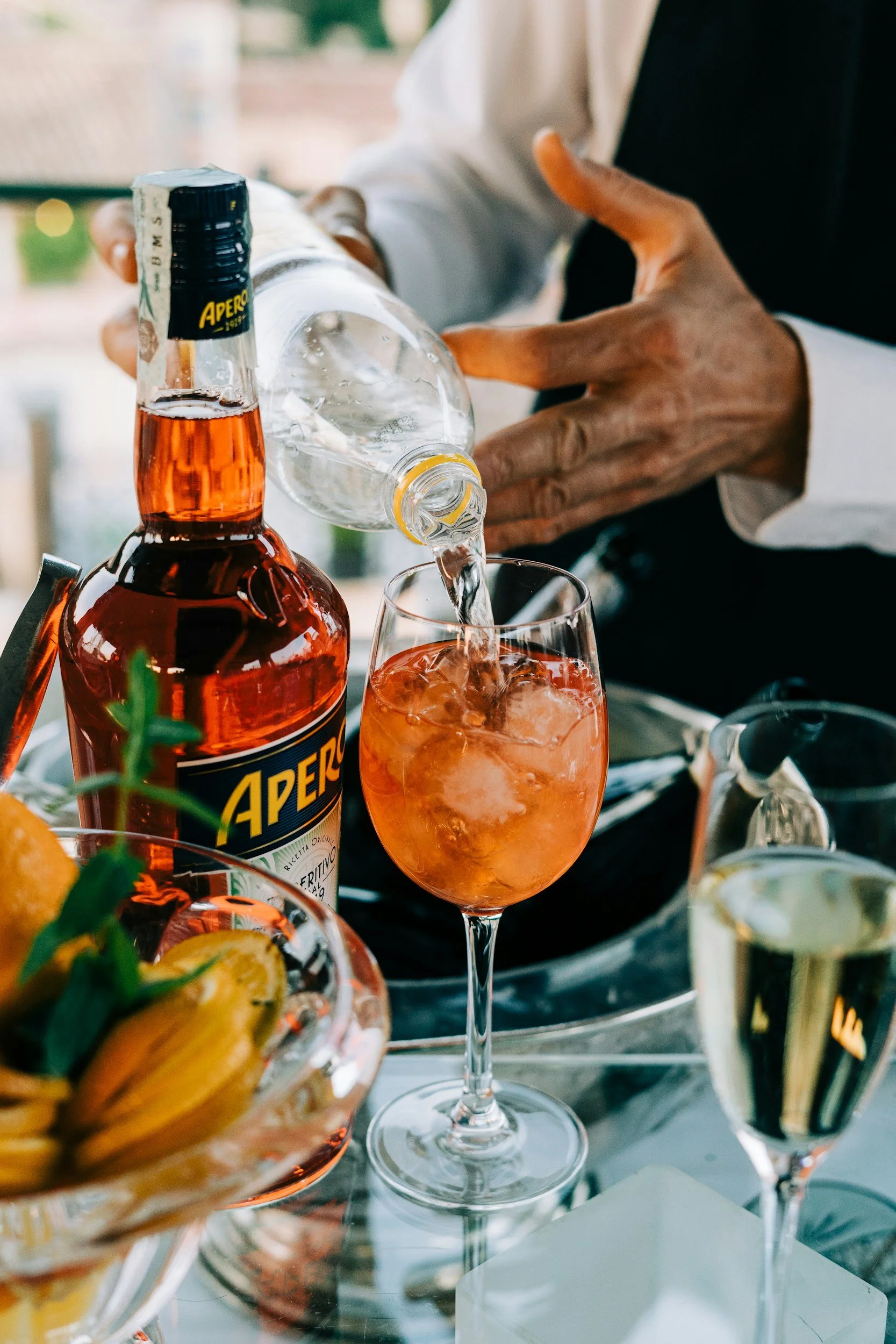 Classic Aperol spritz cocktail.