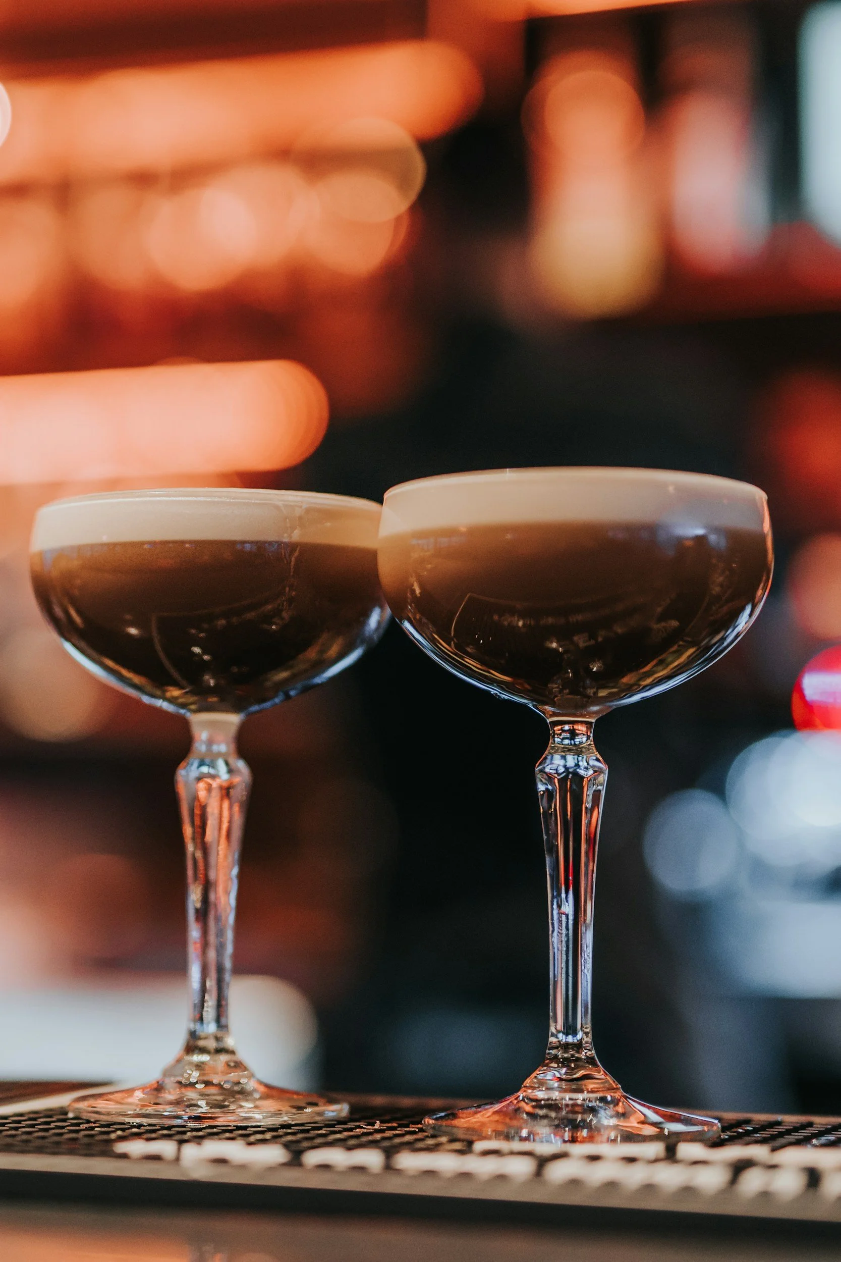 A perfectly hand-made espresso martini.
