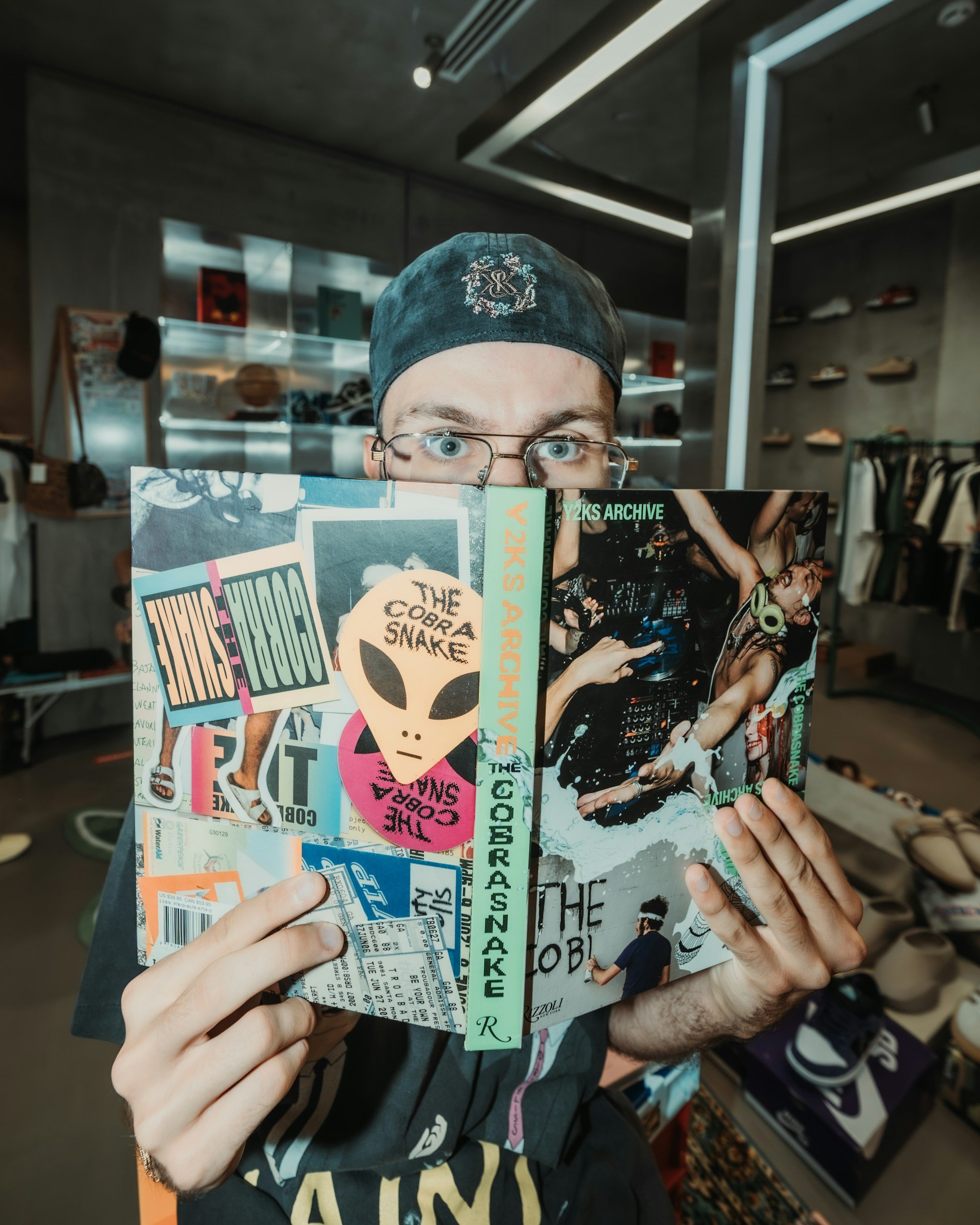 Collector reading graphic novel and indie book.