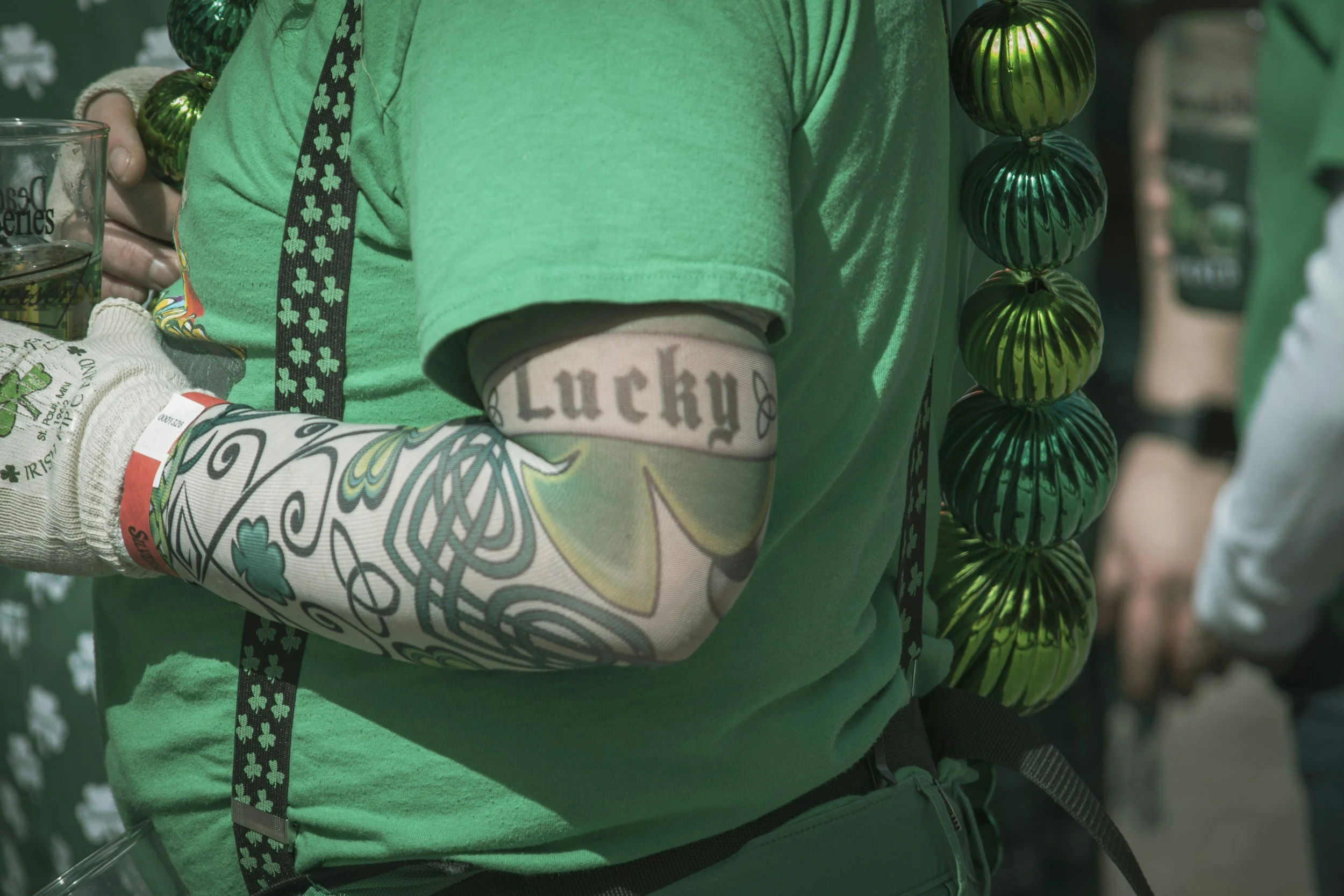 Irish tatoos celebrating St. Patrick's Day