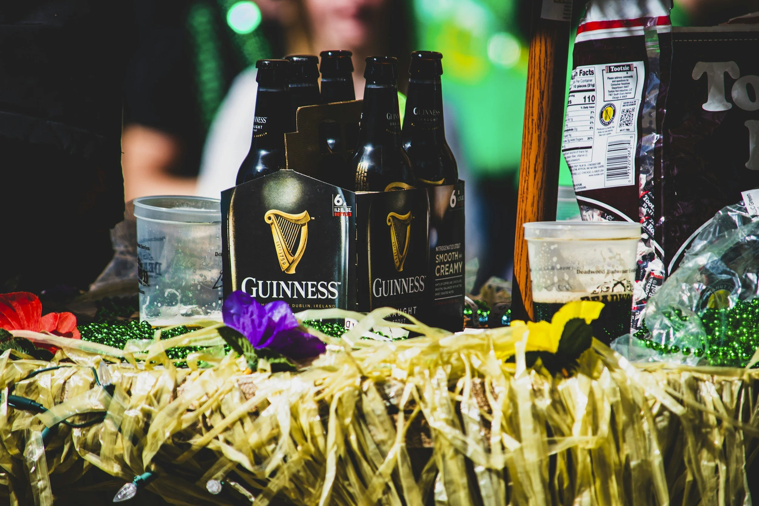 Guinness beer, a staple for st patrick's festivities.