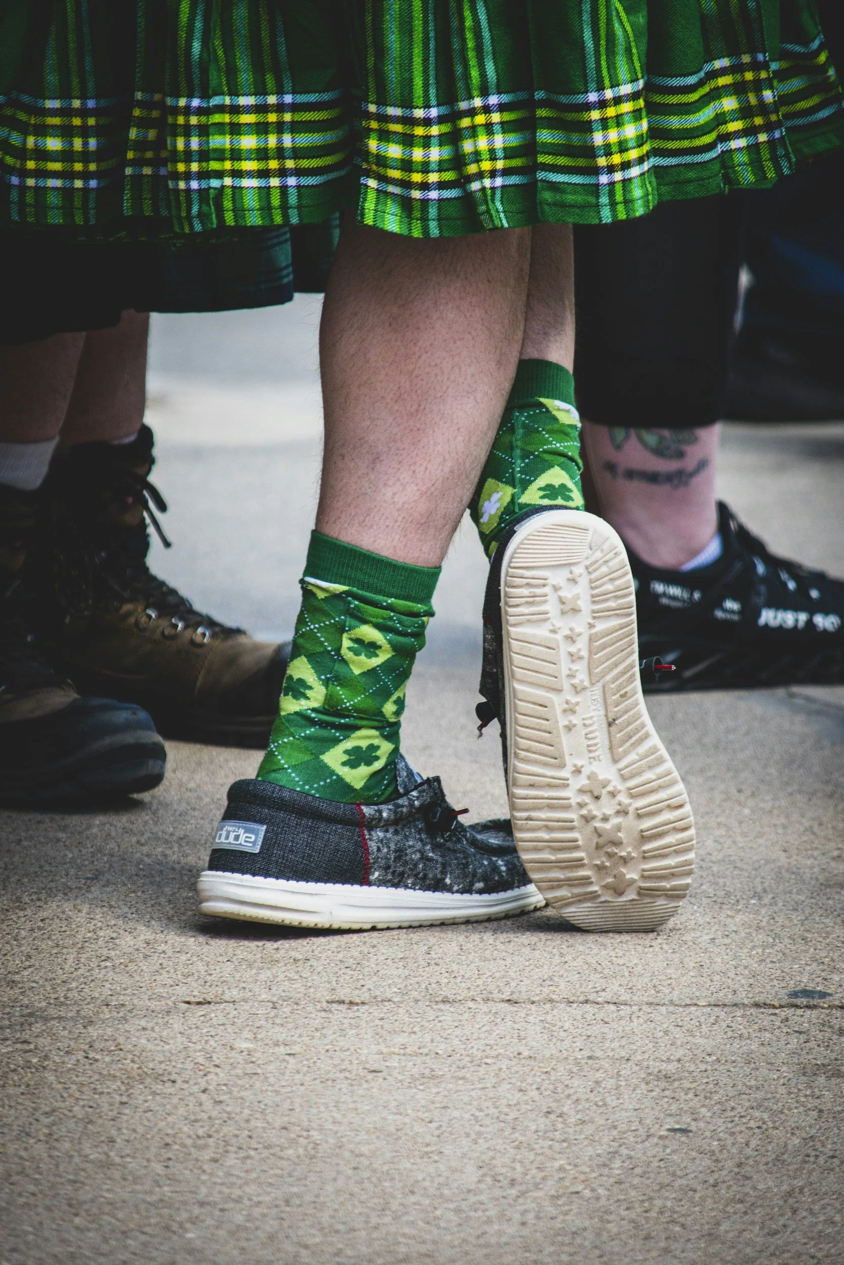 An Irish kilt celebrating St. Patrick's Day.