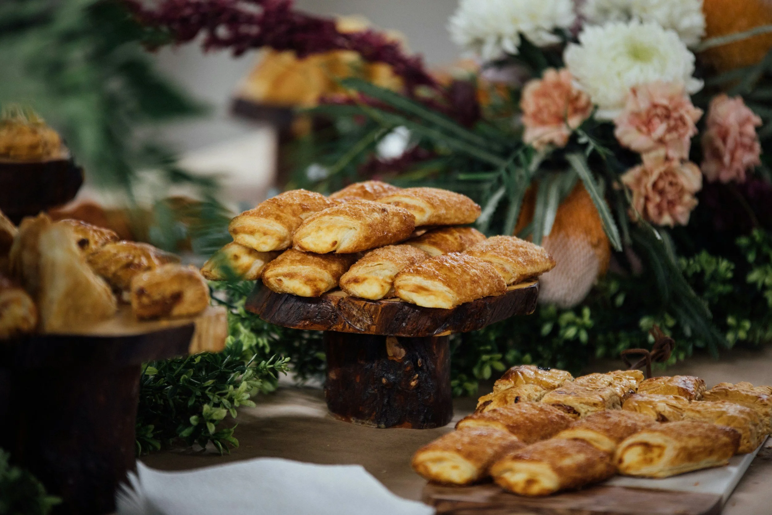 Variety of fresh baked goods for sale.
