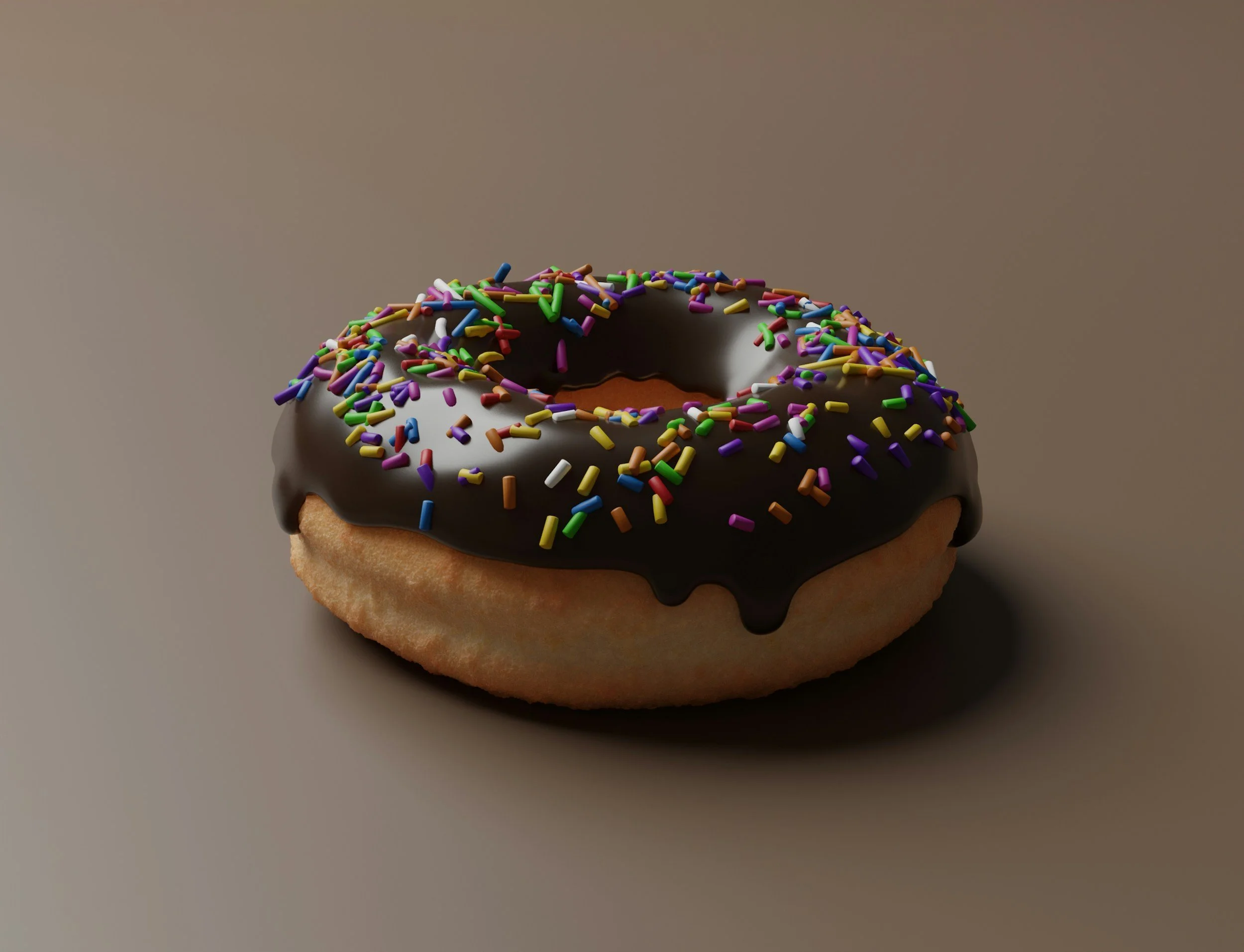 donut with chocolate glaze and sprinkles