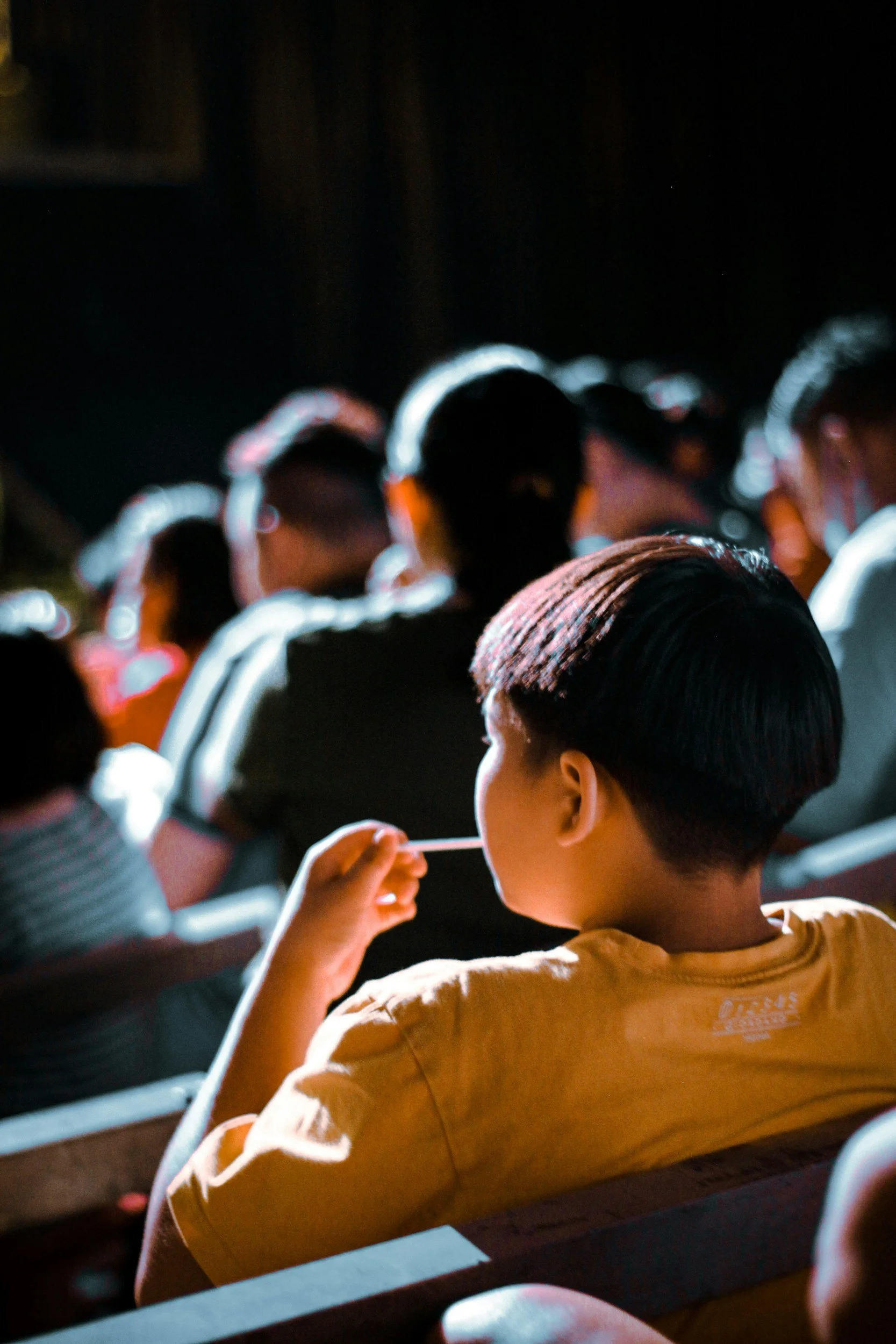 Young person watching a live opera performance.