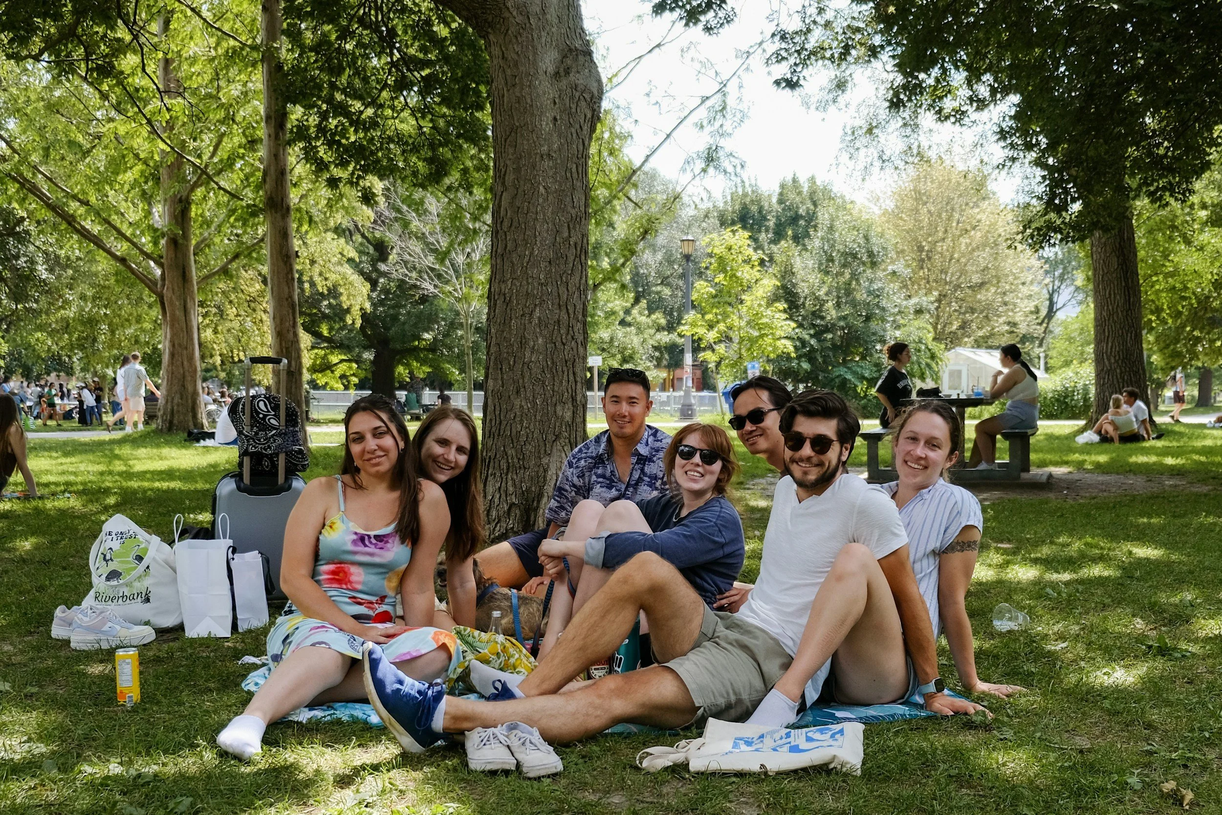 A group of people celebrating Labor Day weekend.