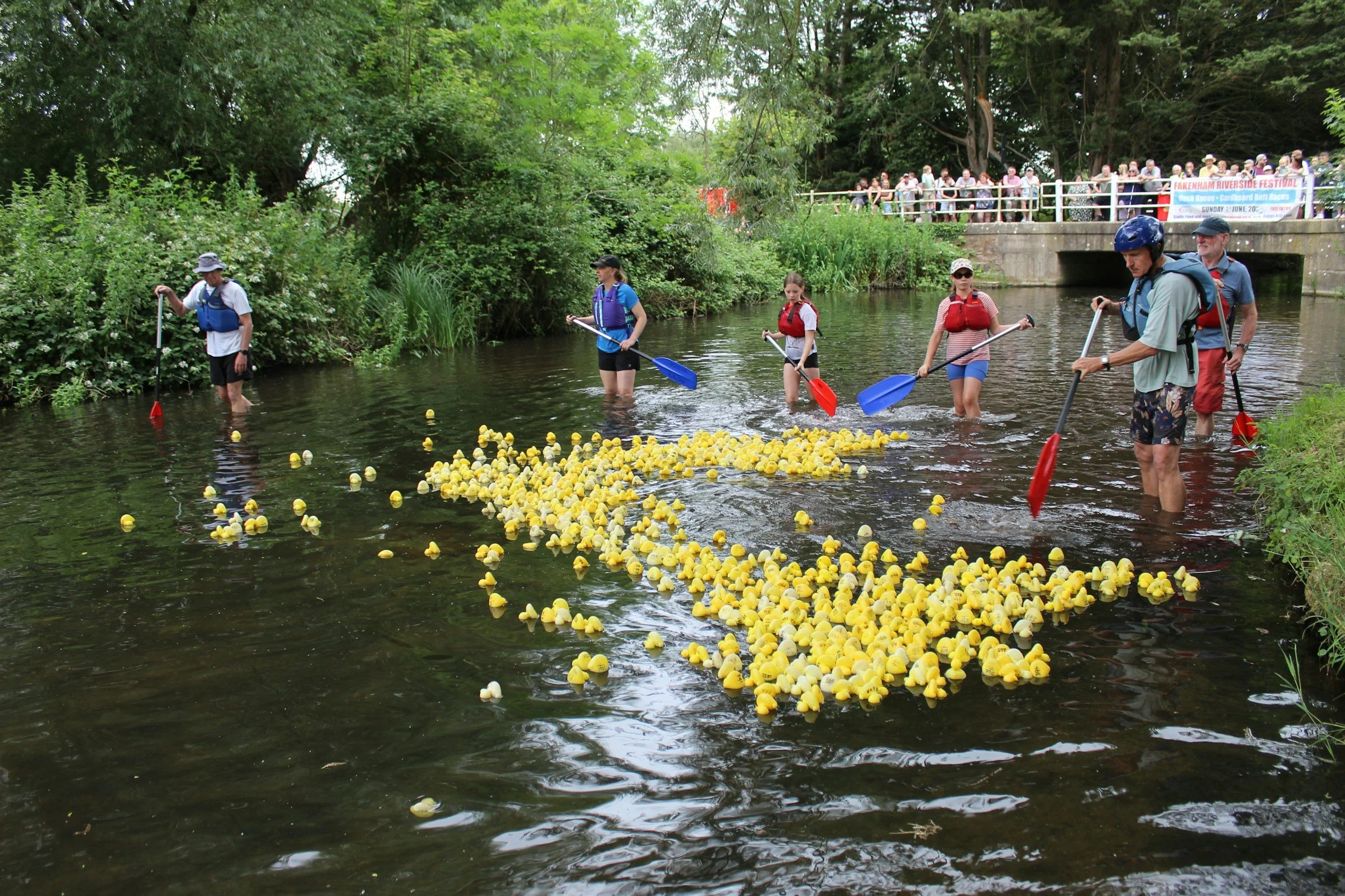 Duck herders at a duck derby