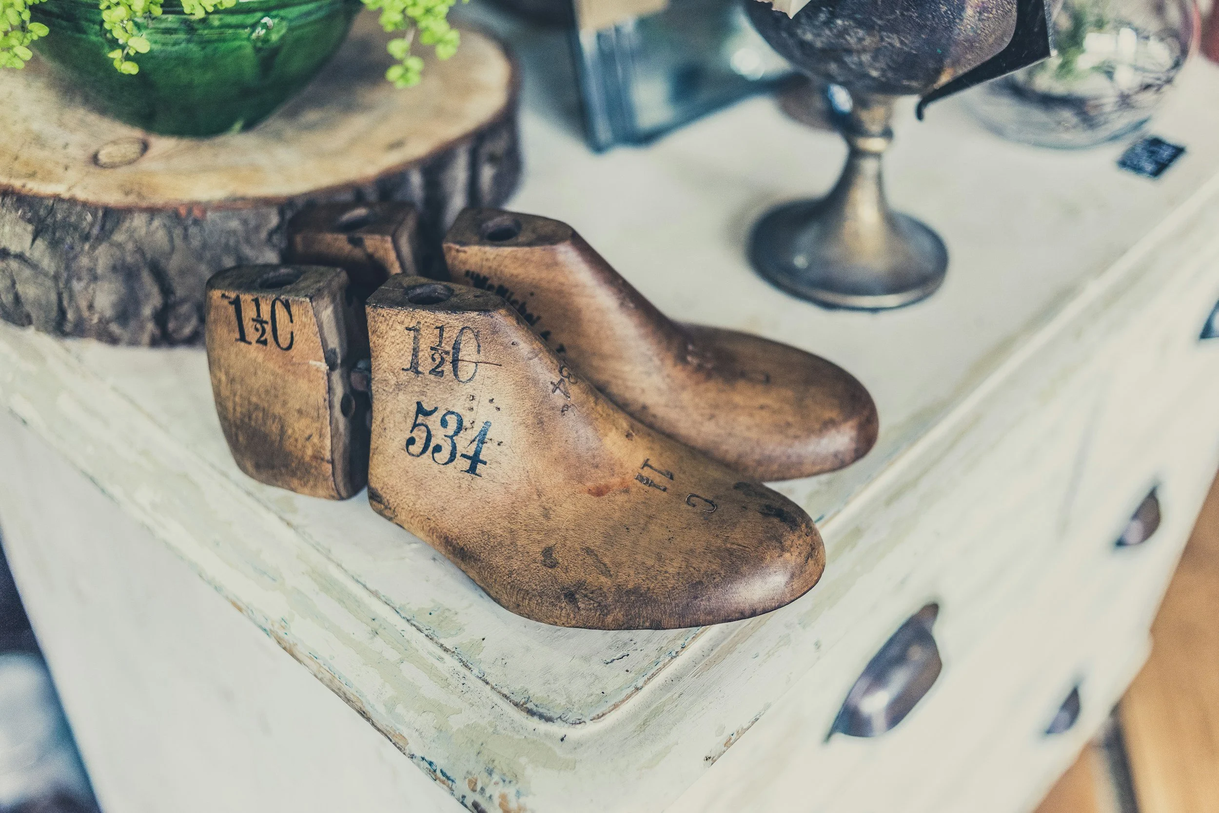 Antique shoe holders.