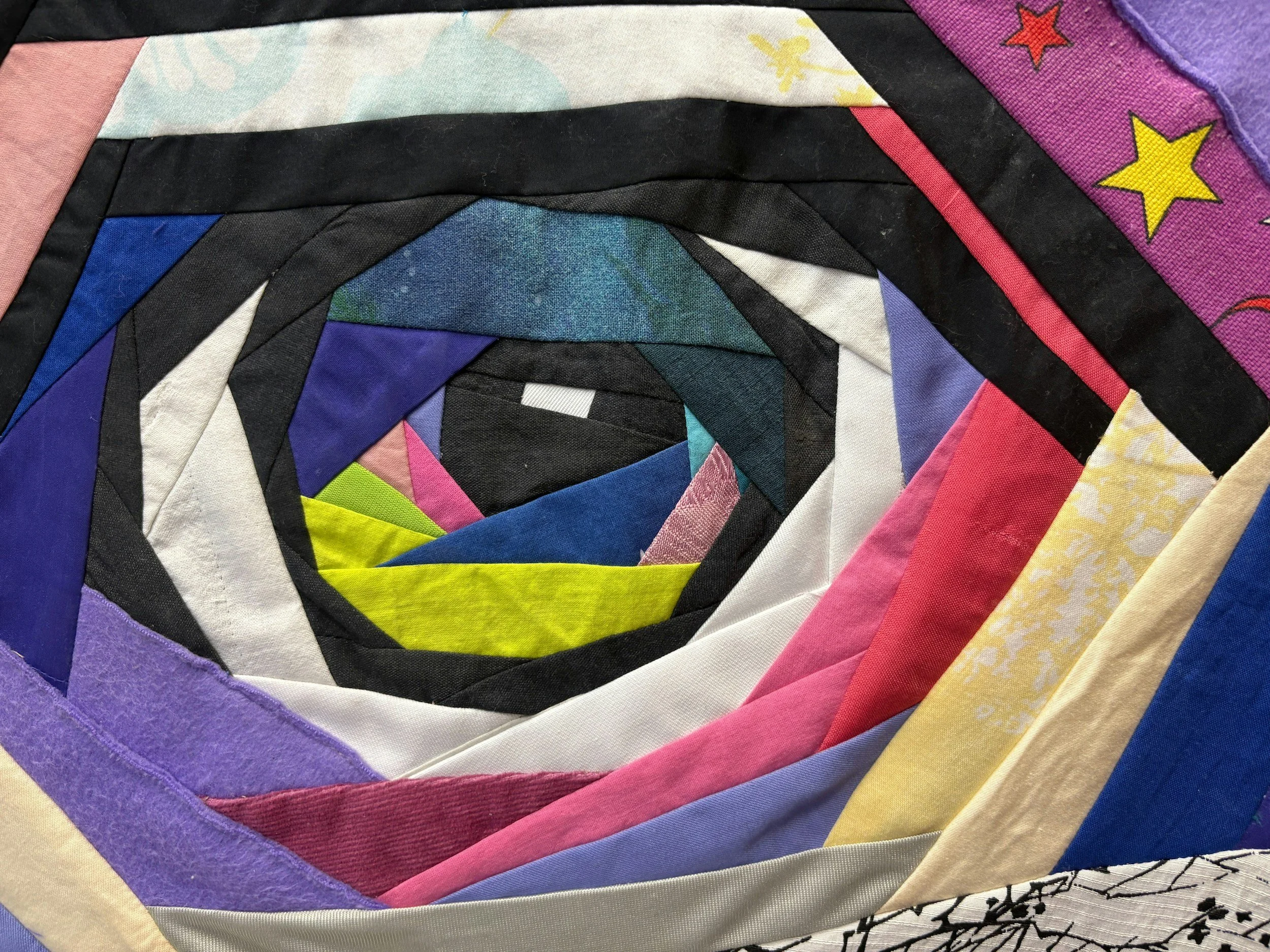 hand-crafted quilt on display in Old Forge in the Adirondack Park.