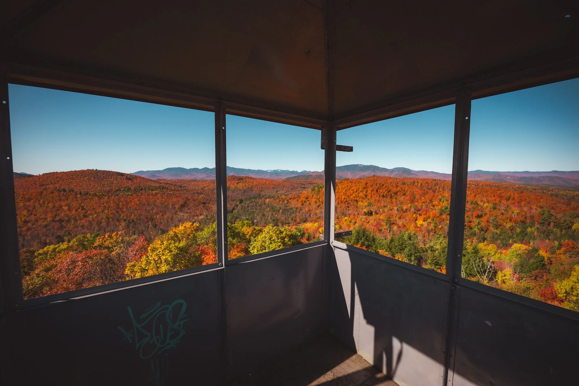 View of Adirondack fall foliage from Belfry Fire Tower.