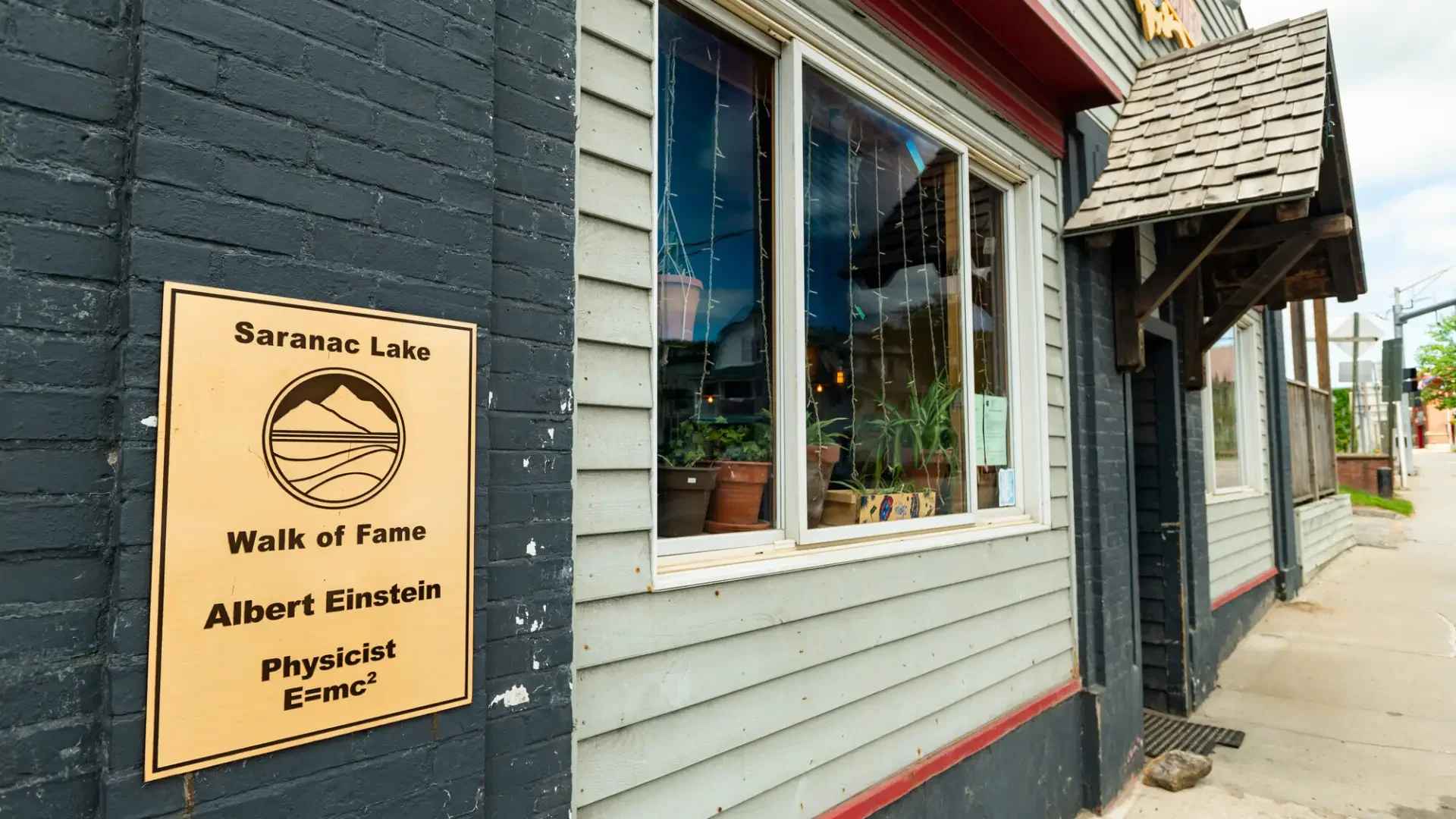 Saranac Lake Walk of Fame plaque honoring Albert Einstein.