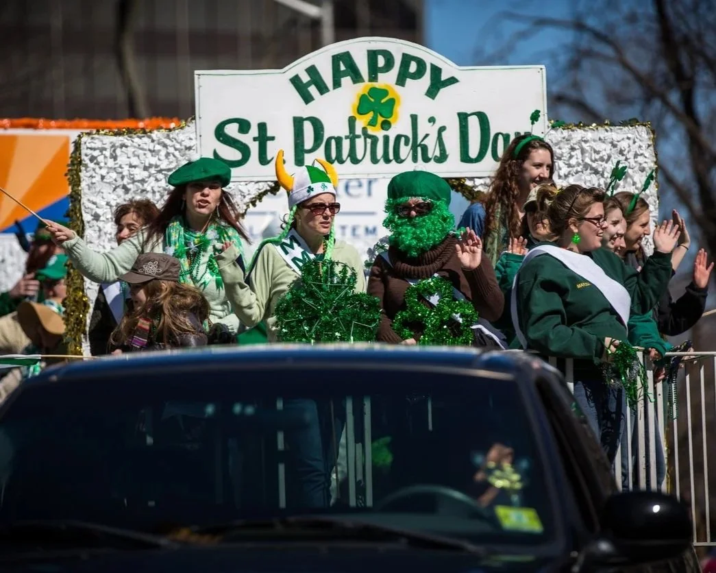 St Patrick's Day parade float in Saranac Lake.