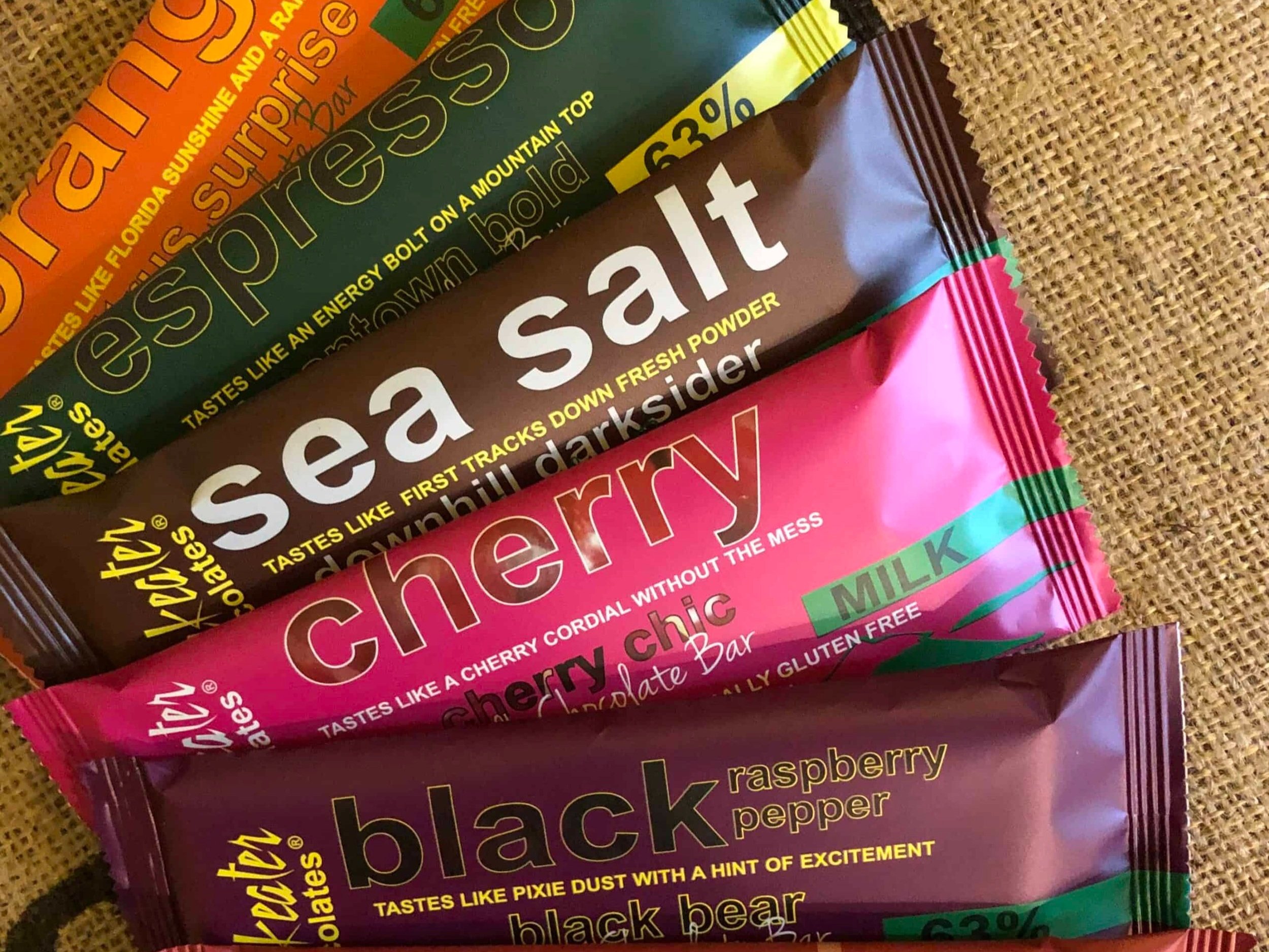 Chocolate bars from Barkeater Chocolates near Gore Mountain