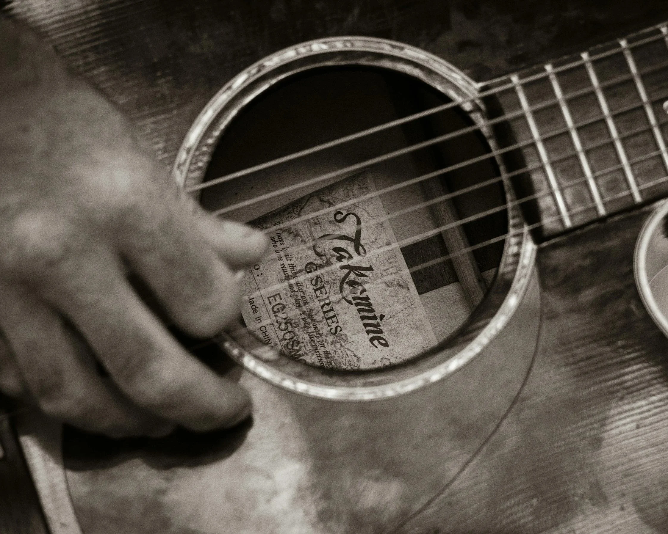 bluegrass guitarist playing music