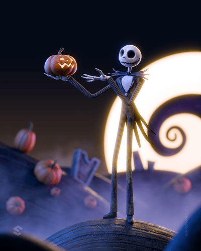 Character Jack Skellington in the movie Nightmare before Christmas