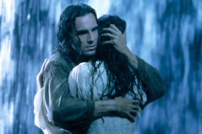 Daniel Day-Lewis with Madeline Stowe in Last of the Mohicans