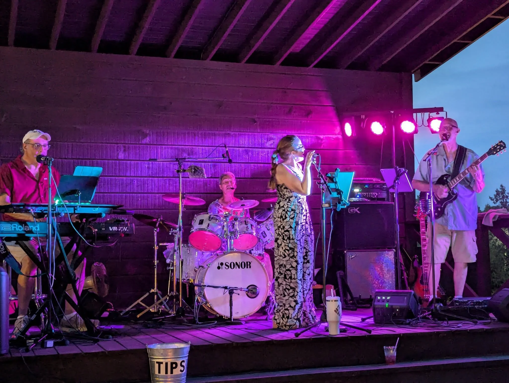 NO CLUE band performing live in Bolton Landing.