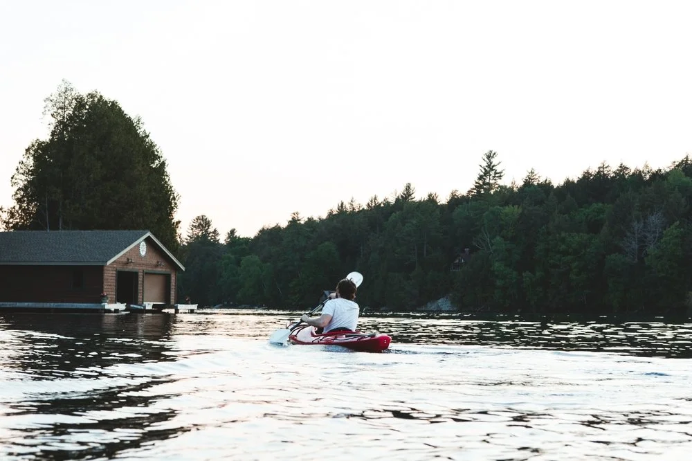 Kayaker on Saranac Lake.