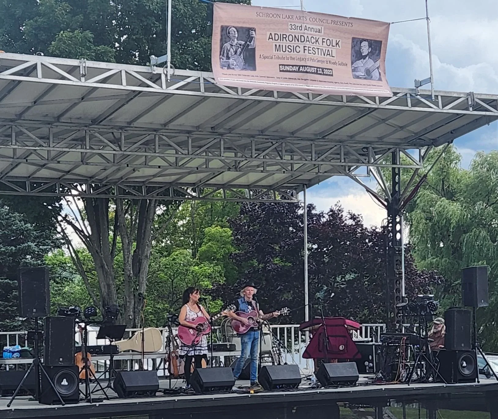 Musicians performing at the Schroon Lake's Adirondack Folk Festival.