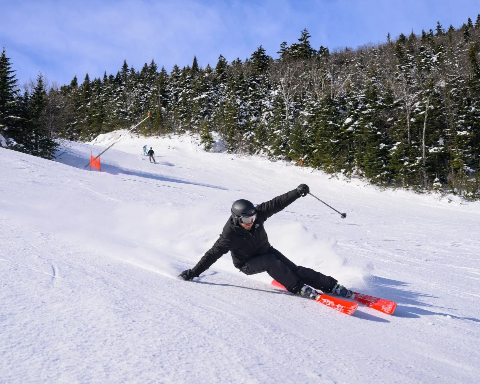 Spring skiing at Whiteface in the Adirondacks near lake placid.