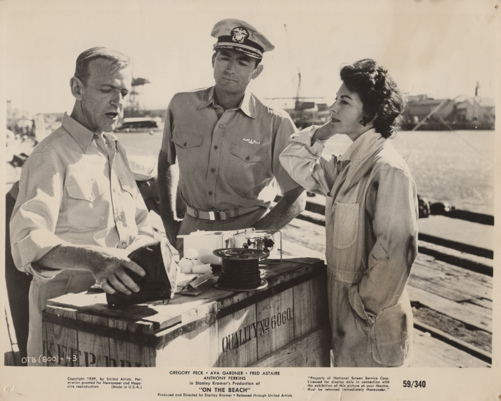 Fred Astaire, Gregory Peck, and Ava Gardner star in On the Beach showing at The Strand Theatre Schroon Lake's classic movie mondays.