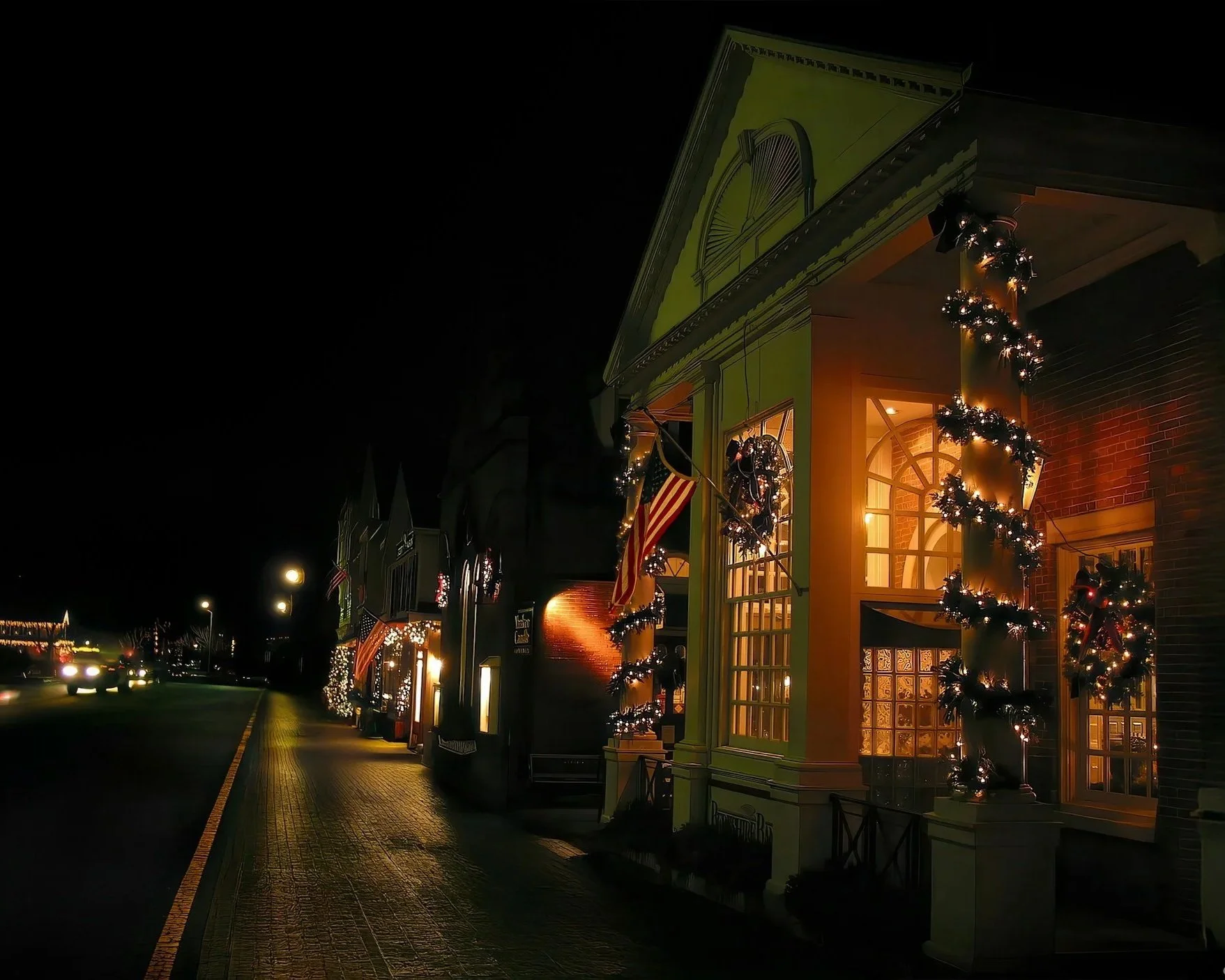 Christmas in an Adirondack village.