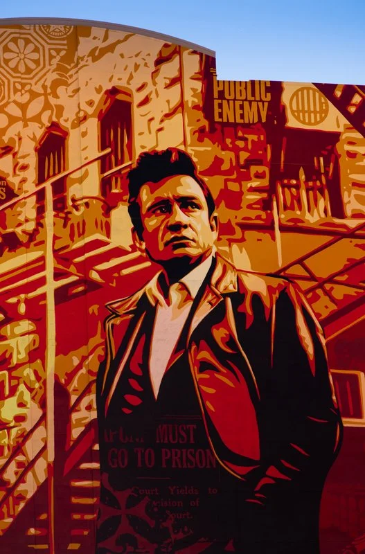 Mural depicting Johnny Cash