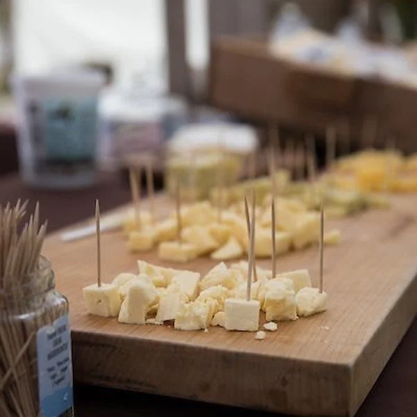Samples of Sugar House Creamery cheeses.