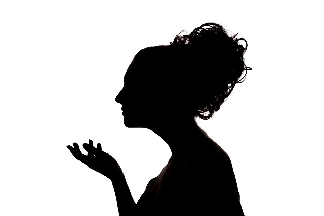 Woman opera performer in silhouette