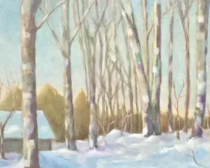 Painting by Diane DeAngelis on exhibit at Tannery Pond Center in North Creek near Gore Mountain.
