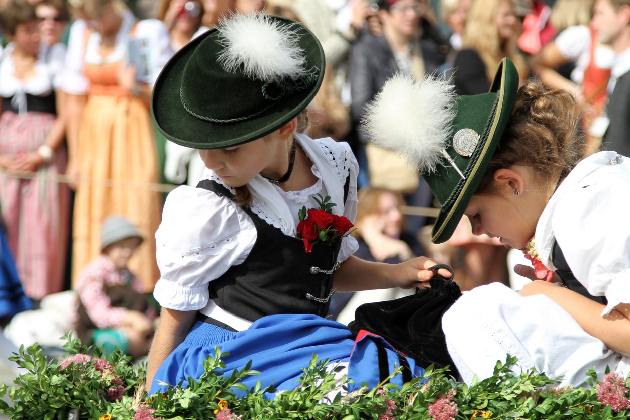Children playing at an Oktoberfest